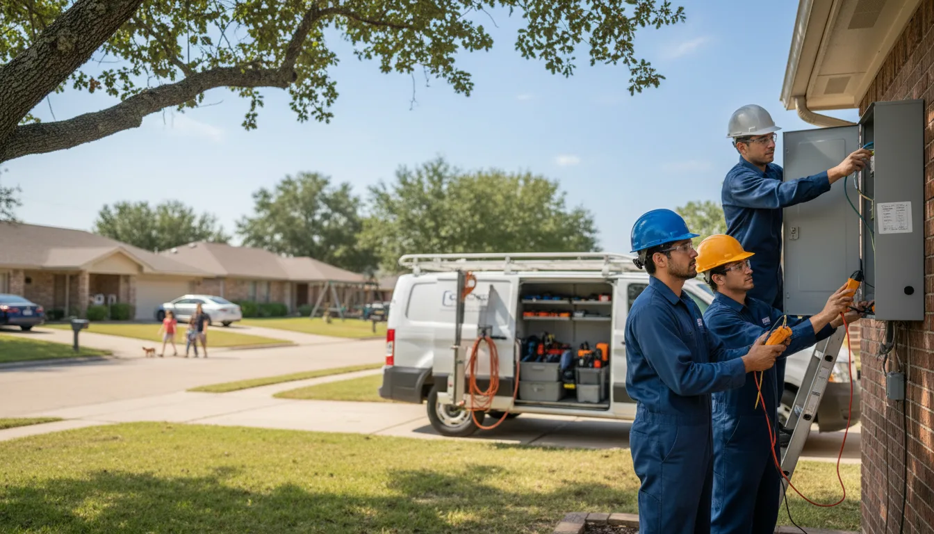Certified electrician providing emergency electrical services in Fred, TX